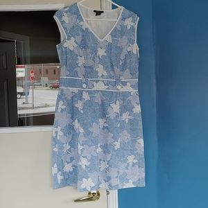 Willi Smith blue & white floral spring dress sz 10